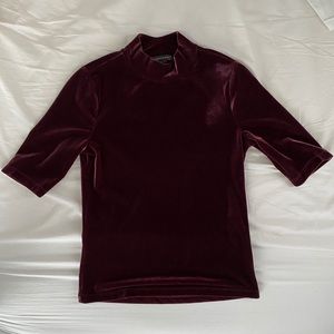 Banana Republic velvet mock-neck shirt | size XS